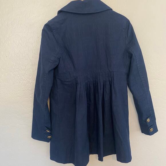 Juicy Couture Womens Size Medium Jacket Coastal Preppy Nautical Cotton Navy Coat - Picture 2 of 7